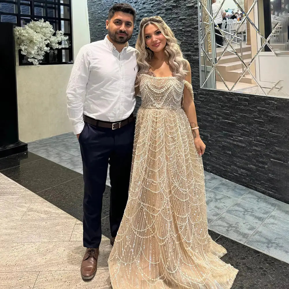 semi formal champagne dress Elegant Off Shoulder Champagne Satin Long Prom Dress, High Slit Champa abcprom