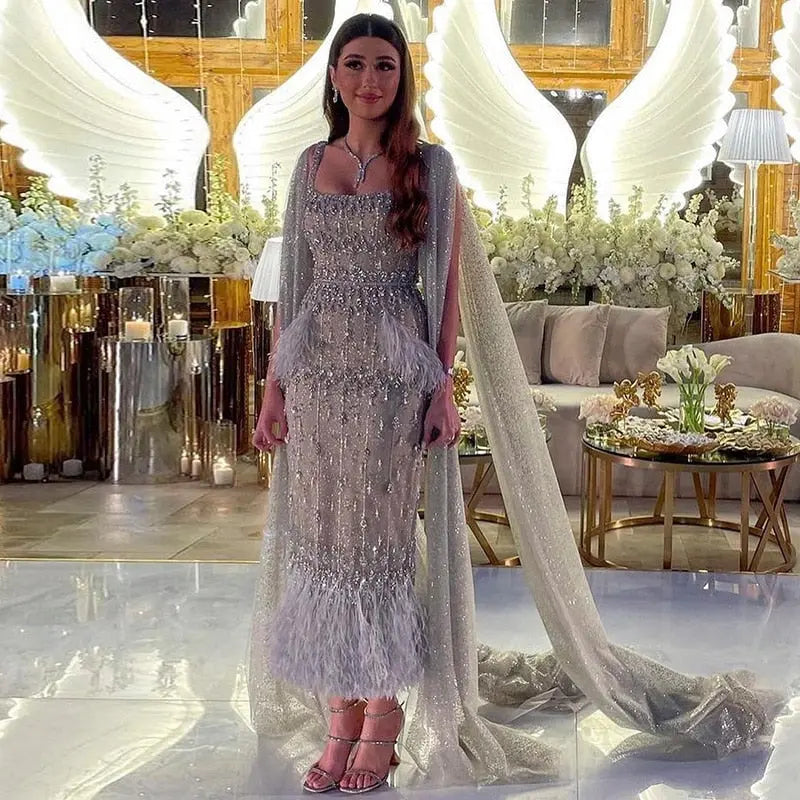 luxury feather dress Fuego Couture Feather Ball Gown, Beaded Illusion Bodice, Luxury Evening  Dress