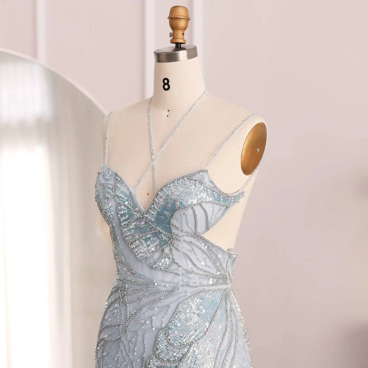 Luxury Pink Evening Dress with Feathers Scarf SS478 
