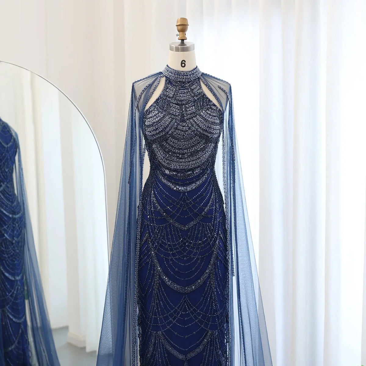 formal dress with cape pattern Prom Long Formal Glitter Cape Dress