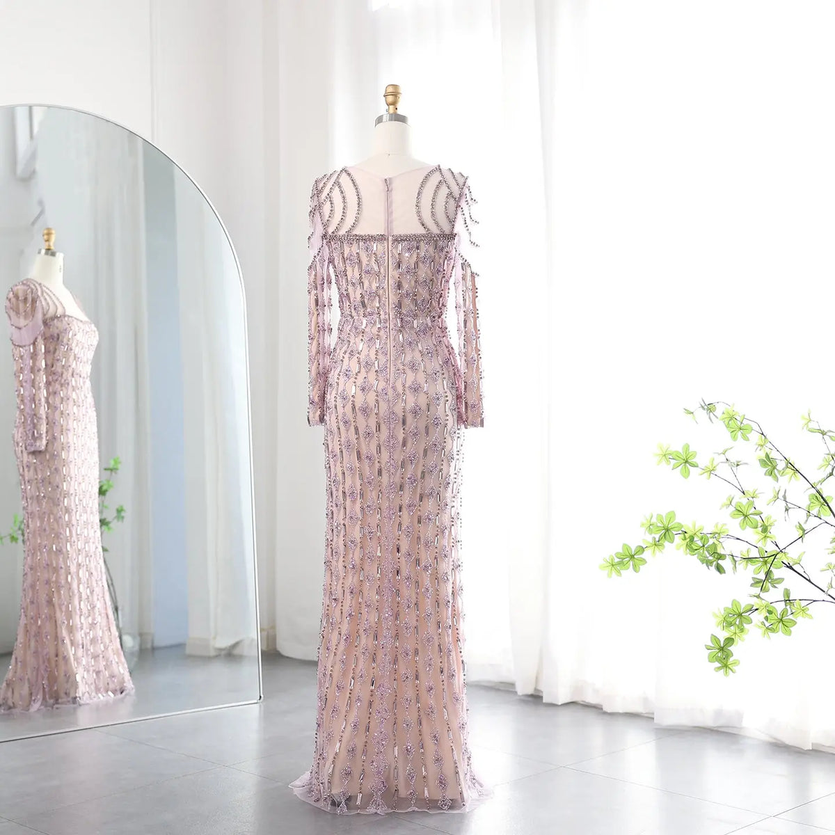Luxury Sage Green Long Sleeves Mermaid Evening Dress SS398 SHARONSAID Luxury Sage Green Long Sleeves Mermaid Evening Dress SS398 SHARONSAID