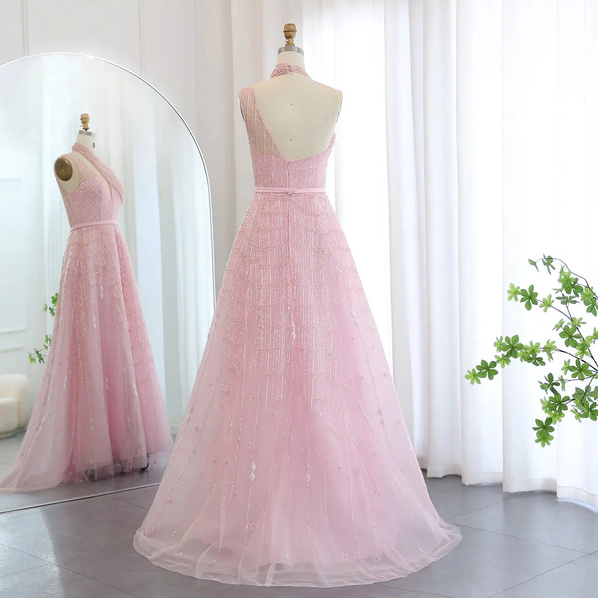 Luxury Beaded Lilac Halter One Shoulder Evening Dress SS329 Luxury Beaded Lilac Halter One Shoulder Evening Dress SS329