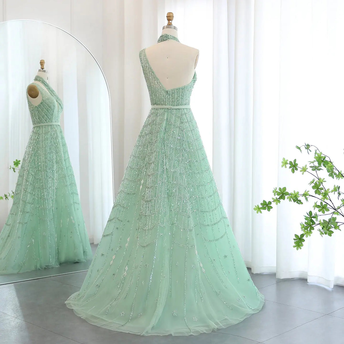 Luxury Beaded Lilac Halter One Shoulder Evening Dress SS329 - SHARONSAID Luxury Beaded Lilac Halter One Shoulder Evening Dress SS329 - SHARONSAID