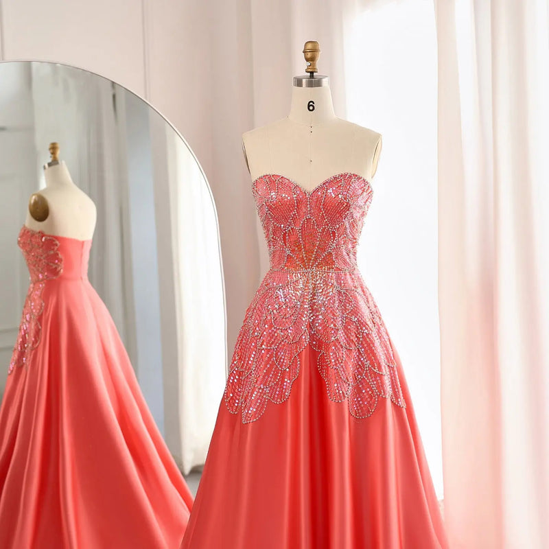 Luxury Beaded Butterfly Beige Strapless Evening Dress SS467 