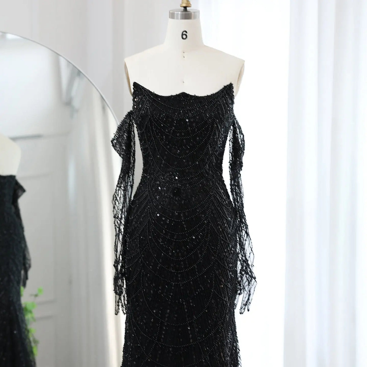 Luxury Beaded Green Mermaid Evening Dress with Gloves SS606 - SHARONSAID Luxury Beaded Green Mermaid Evening Dress with Gloves SS606 - SHARONSAID