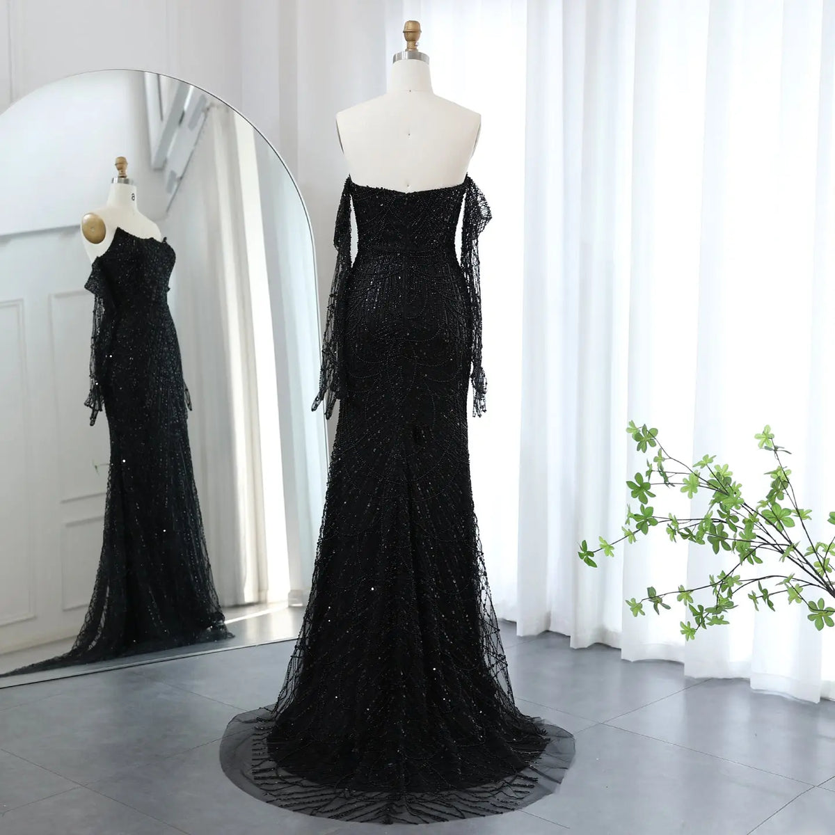 Luxury Beaded Green Mermaid Evening Dress with Gloves SS606 - SHARONSAID Luxury Beaded Green Mermaid Evening Dress with Gloves SS606 - SHARONSAID