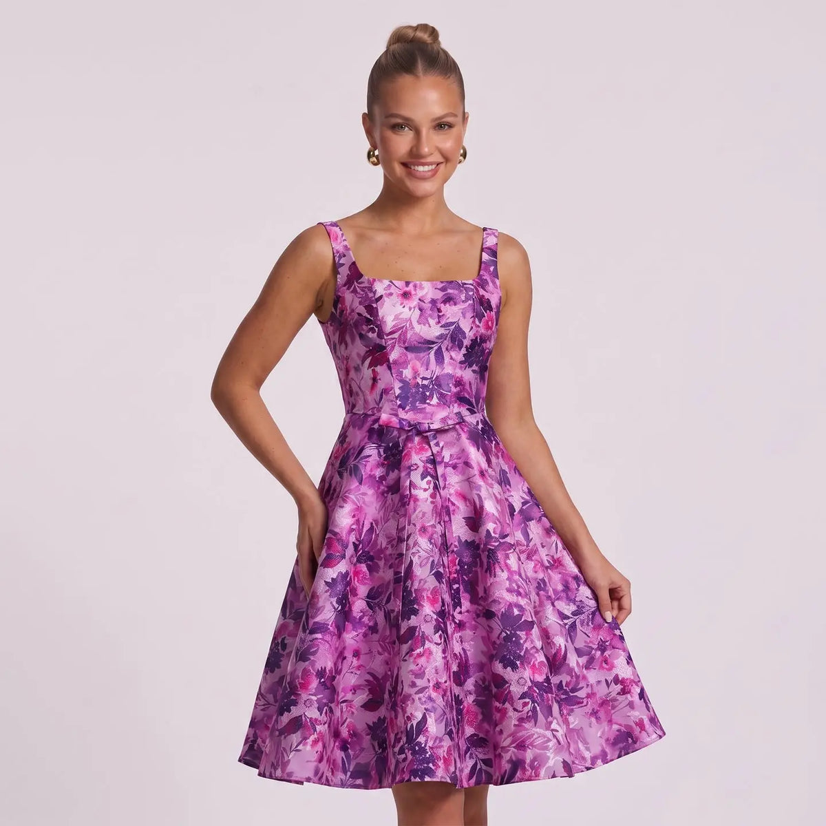 Glamorous Wide Strap Flared Skirt Homecoming Dress RM129