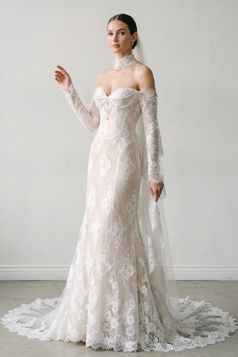 Ivory Sweetheart Lace Mermaid Wedding Dress SW171