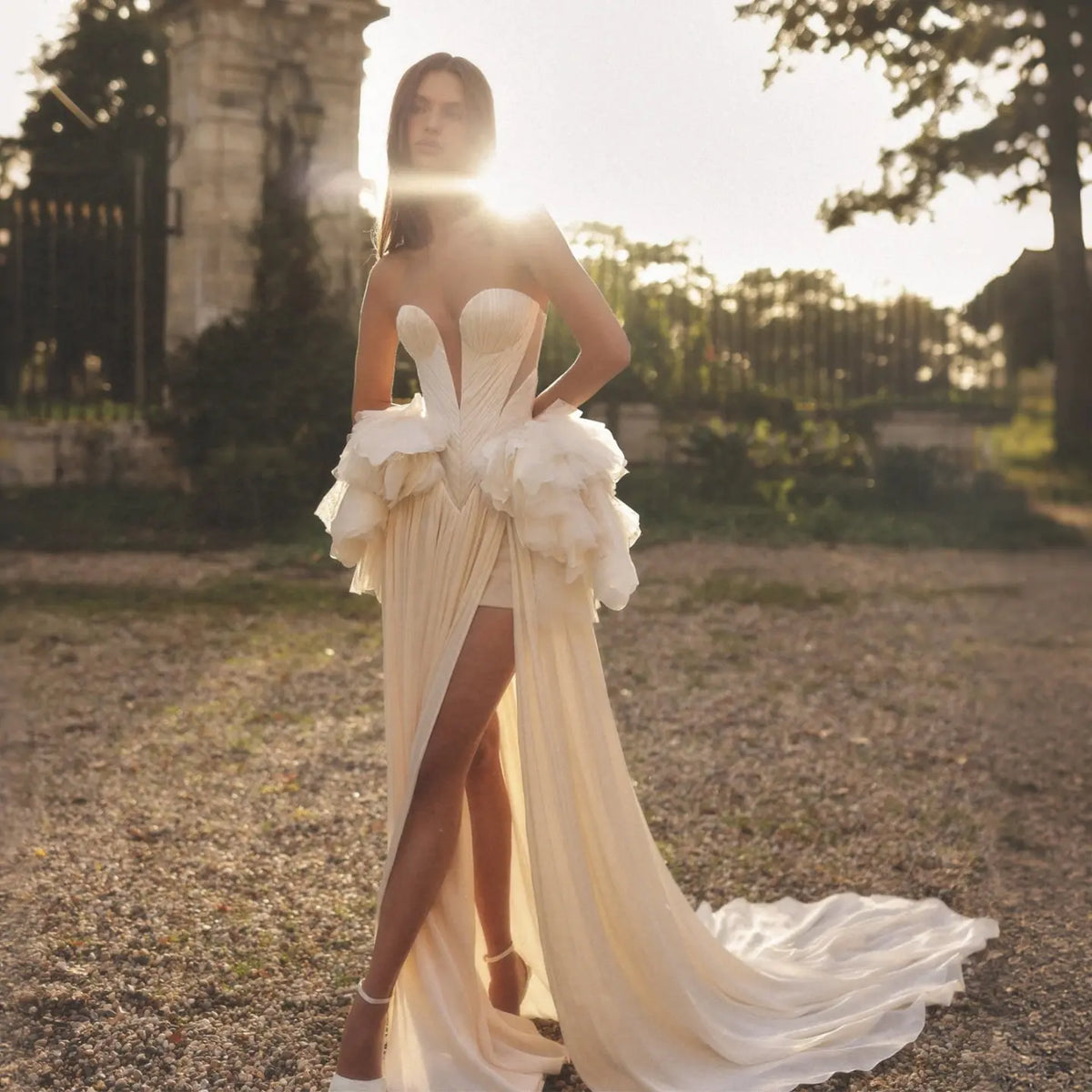 Sexy Plunging Strapless Mermaid Wedding Dresses SW243