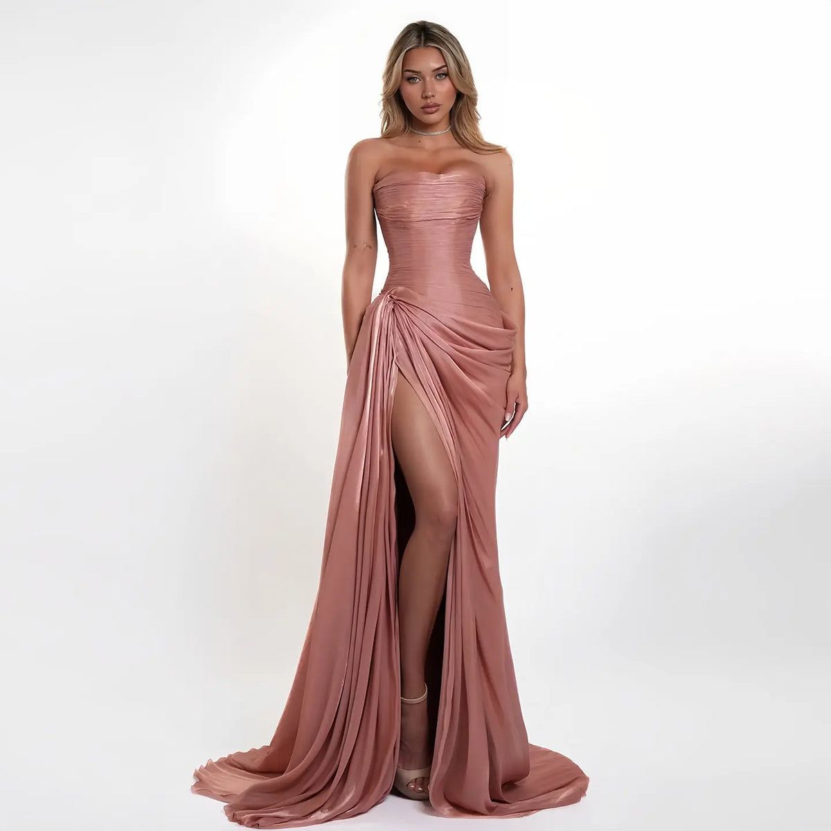 elegant halter dress Elegant Watermelon Halter Puffy Tulle Prom Formal Dress