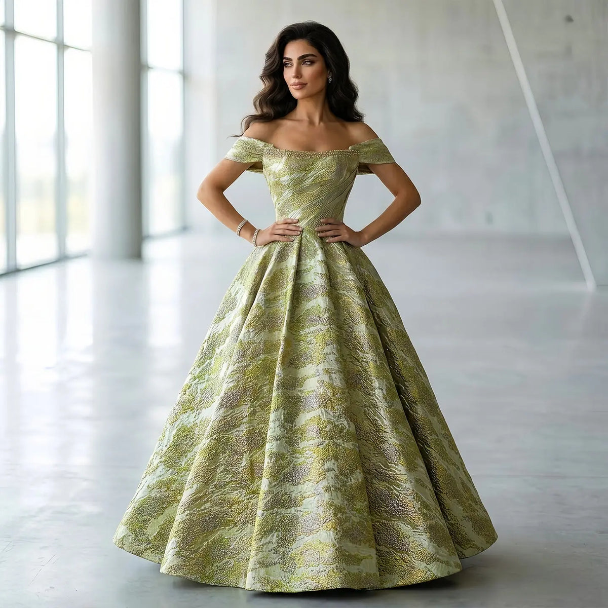 jacquard dress luxury Luxury heavy embroidery jacquard elegant White fairy summer long wedding guest dress