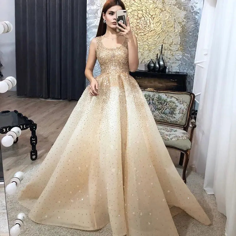 Sparkly Crystal Burgundy Ball Gown Evening Dress SS208