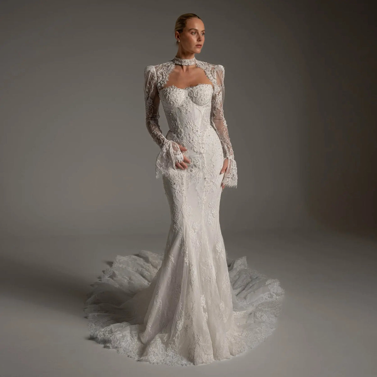 fishtail wedding dresses with long train Strapless Chapel Train Mermaid Long Satin Wedding Dresses WD603 US18 / As Picture