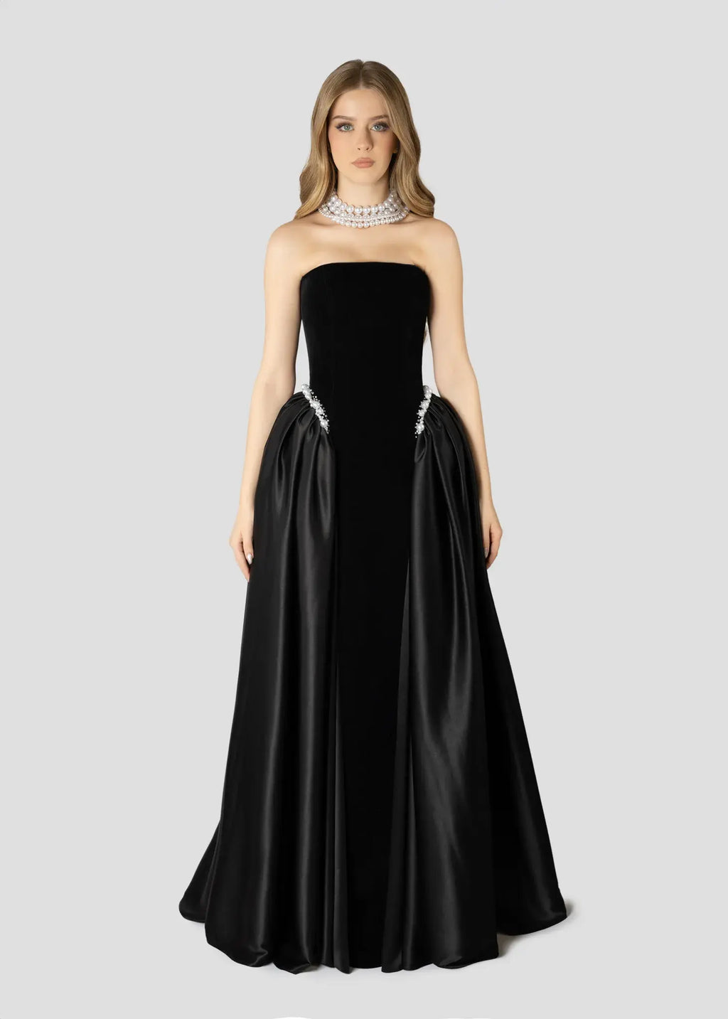 Elegant Black Strapless Evening Dress SF534 – SHARONSAID