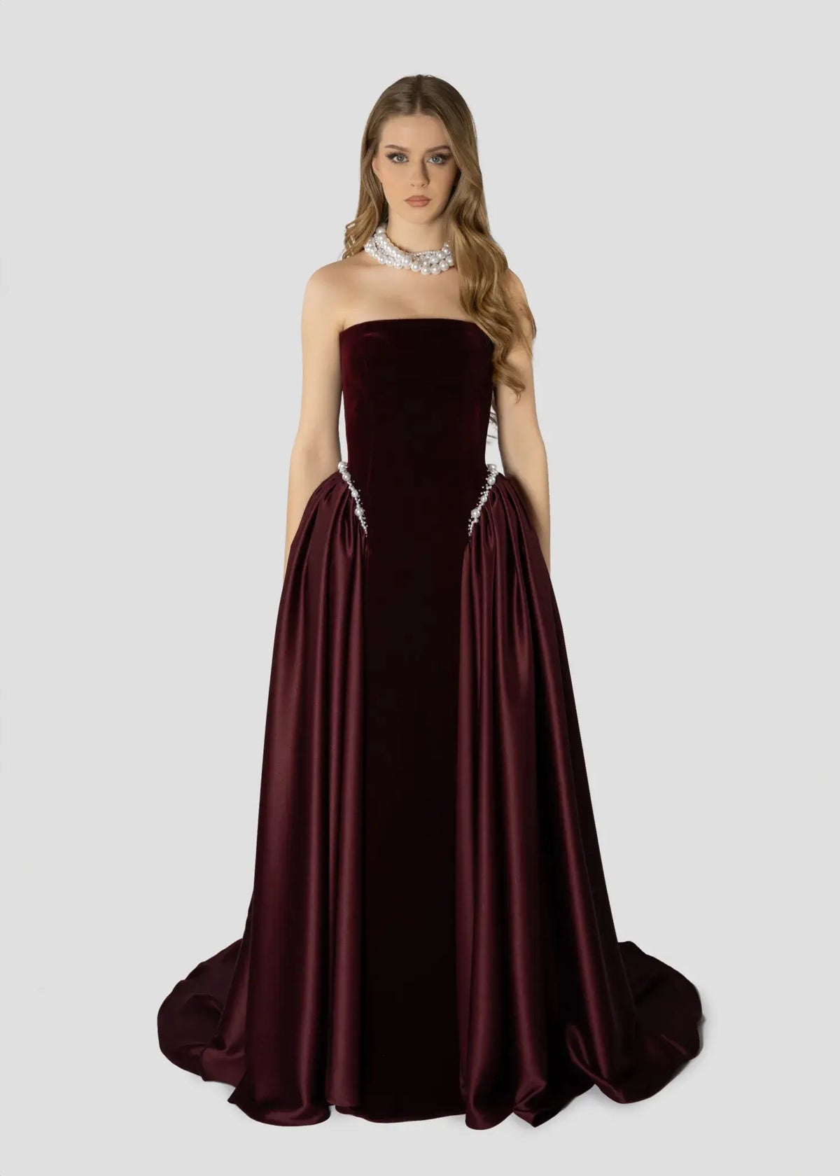 Elegant Black Strapless Evening Dress SF534 