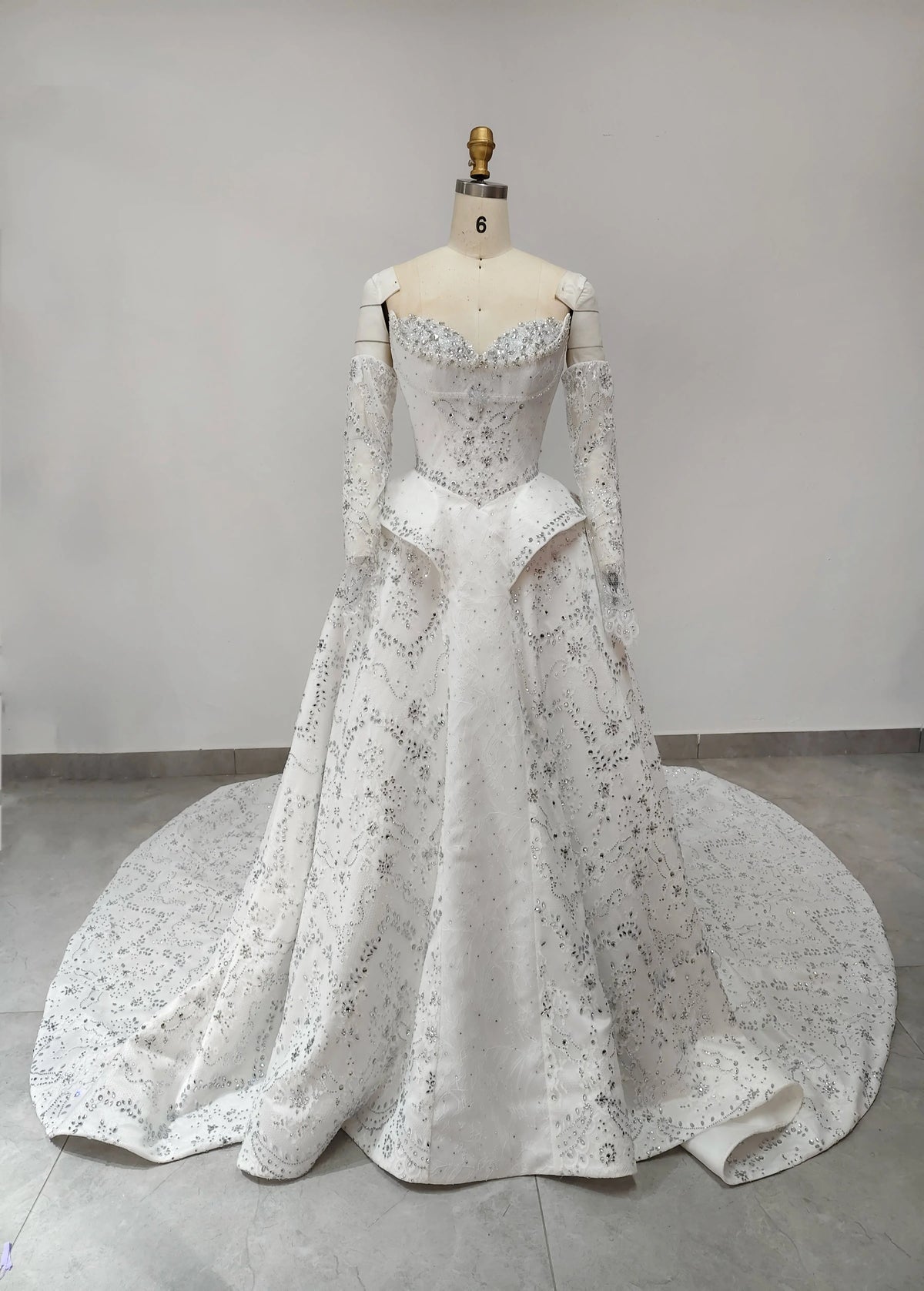 Luxury Off Shoulder Beaded Ball Gown Wedding Dress SW019 - SHARONSAID Luxury Off Shoulder Beaded Ball Gown Wedding Dress SW019 - SHARONSAID