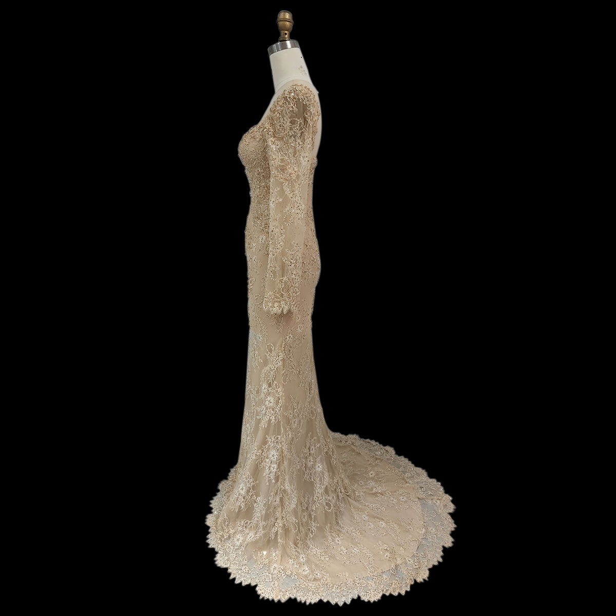 Glamorous Lace Long Sleeves Mermaid Wedding Dress SW122 