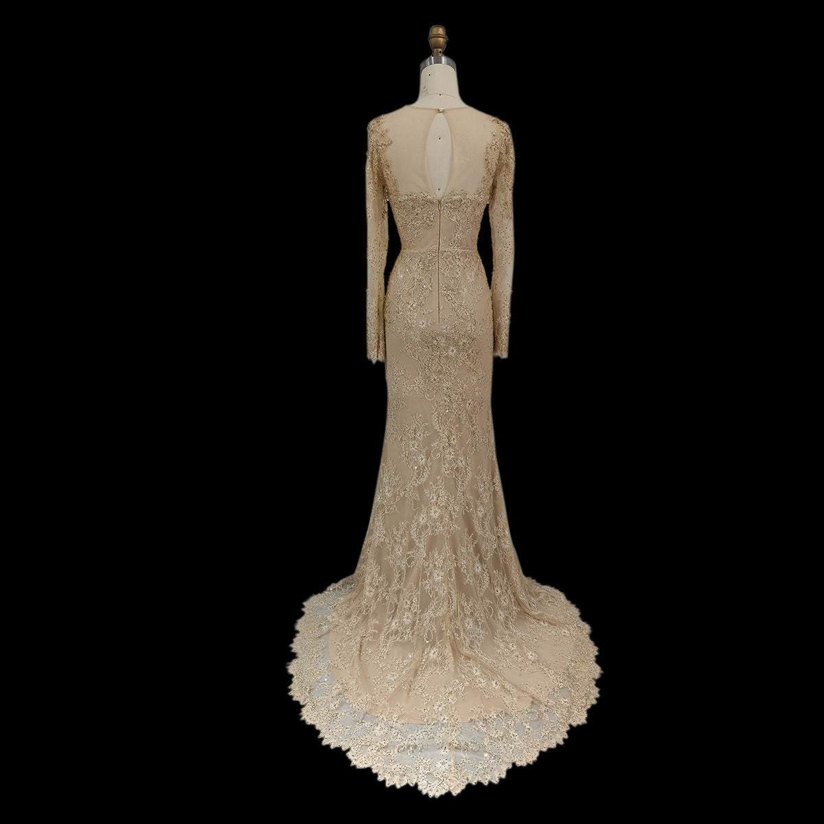 Glamorous Lace Long Sleeves Mermaid Wedding Dress SW122 