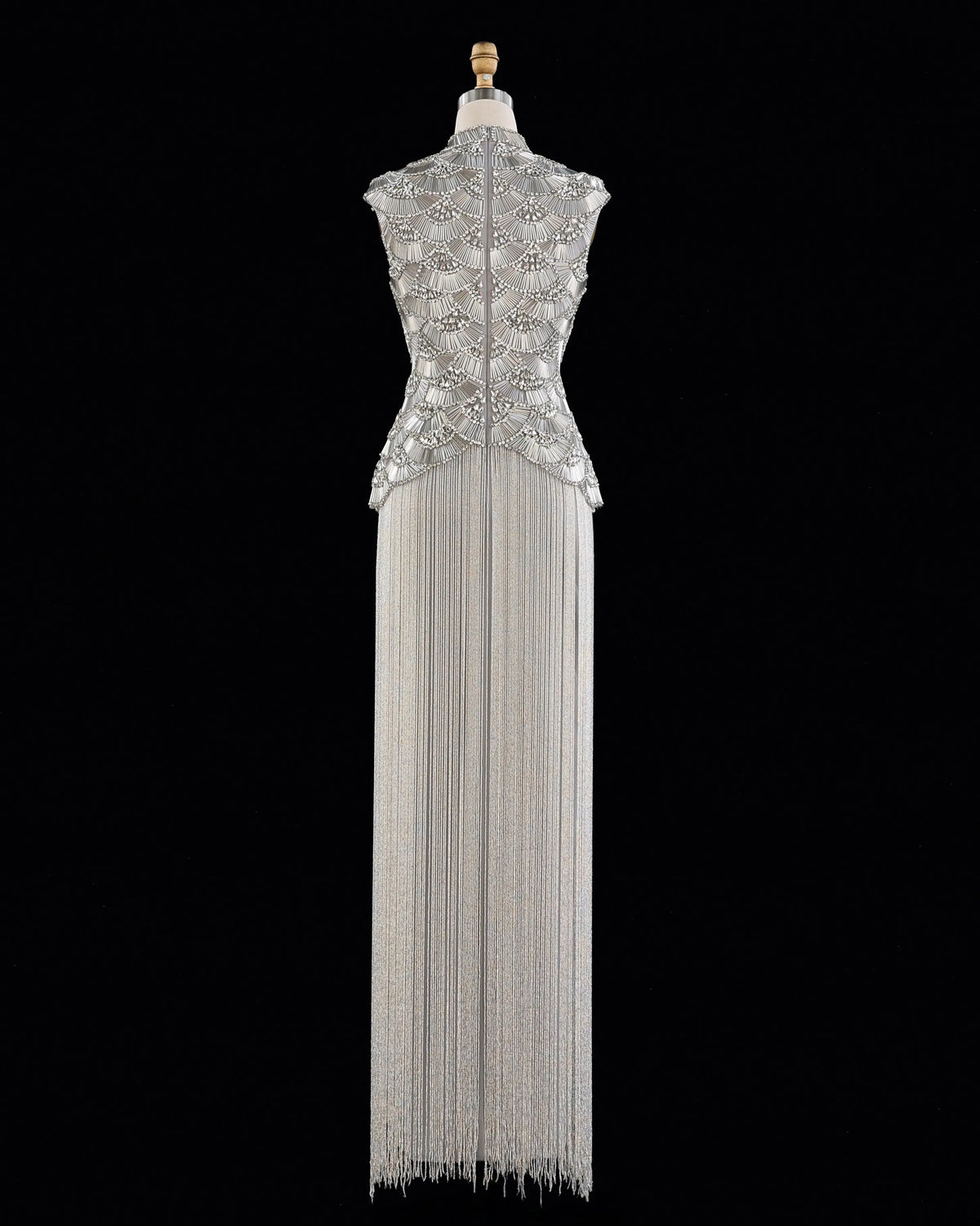 Gold Beaded Fringe Evening Dress SS330-18