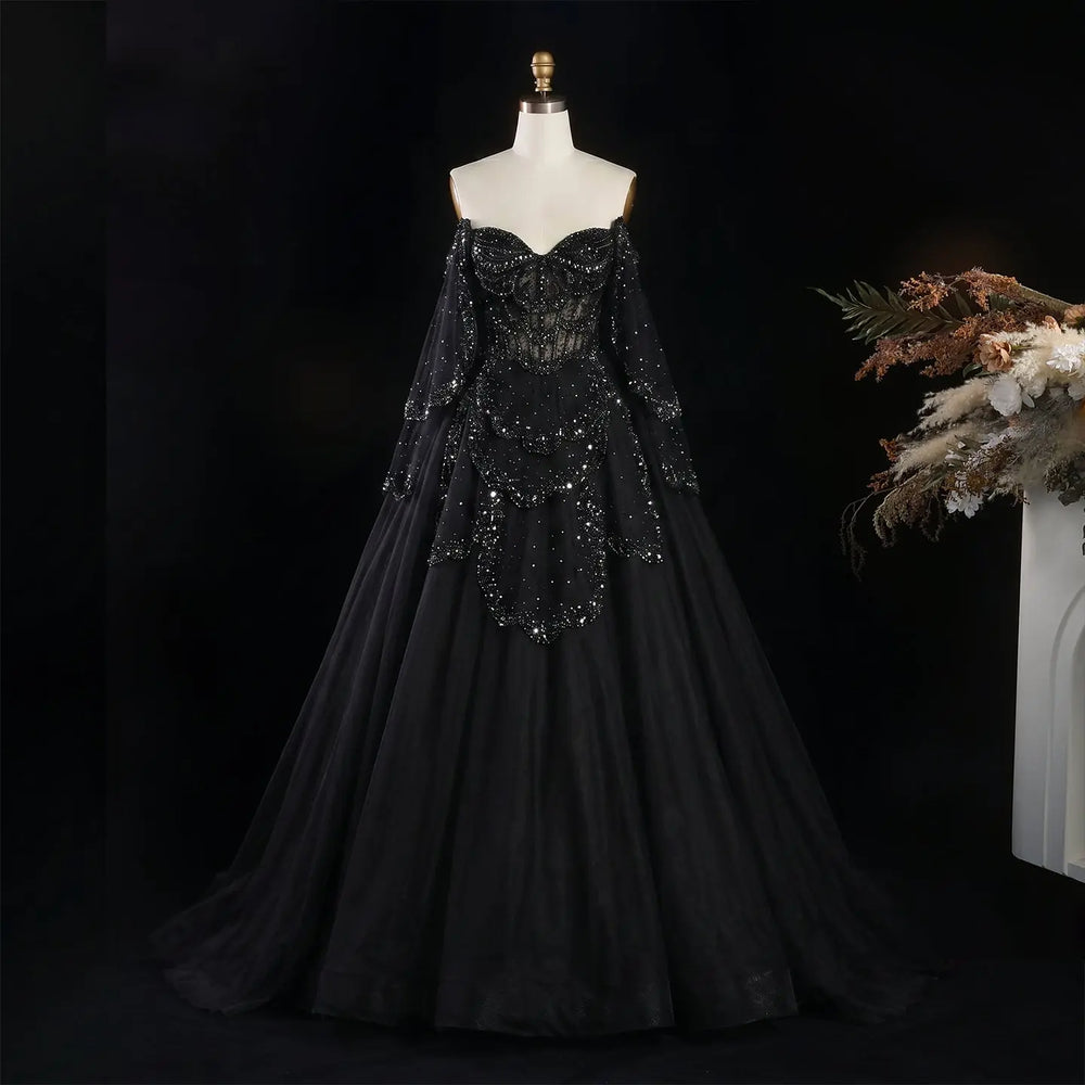 Elegant Off Shoulder Burgundy Prom Dress with Cape Sleeves SS215