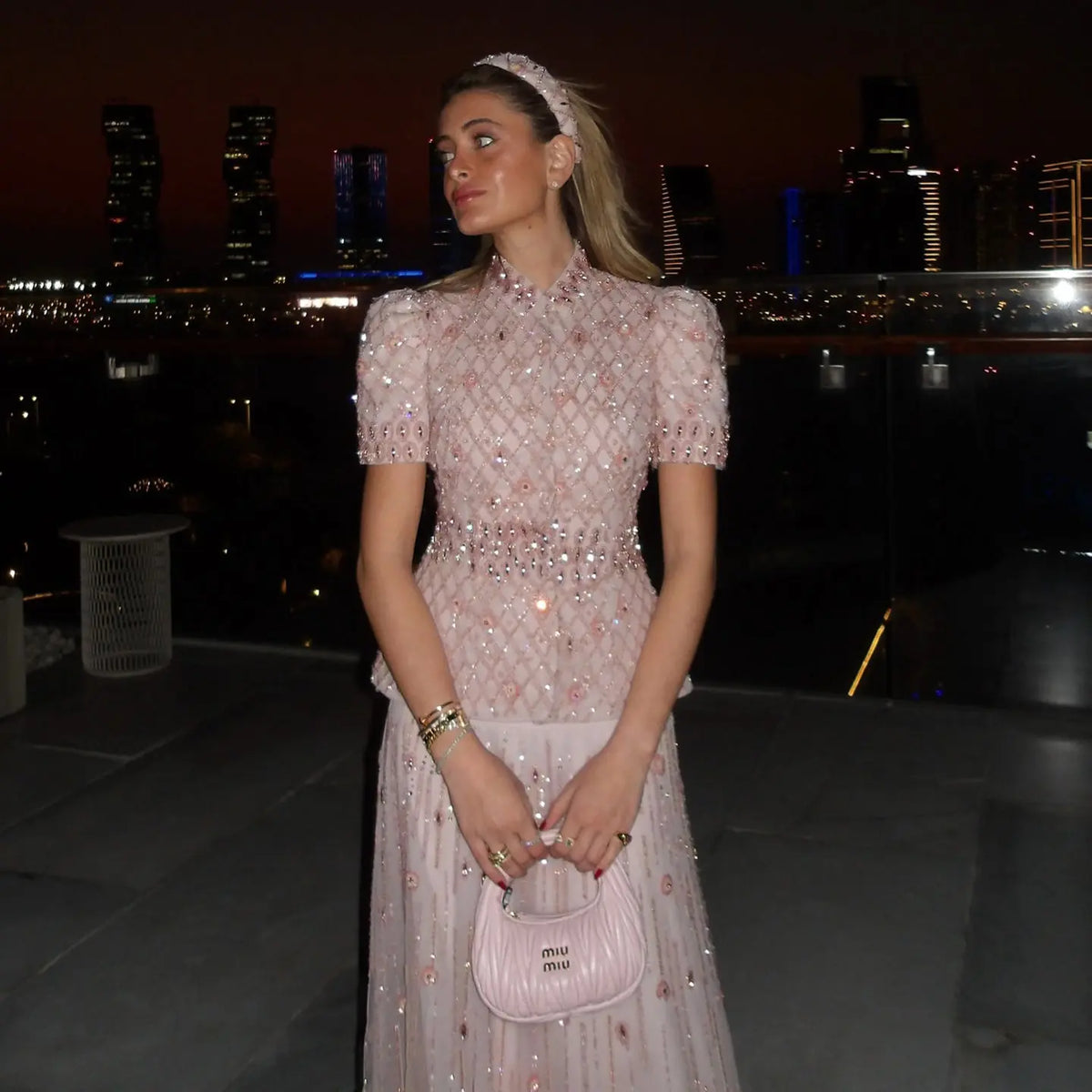 Luxury Pink Crystal Two Piece  Evening Dresses Wedding Party SS546 