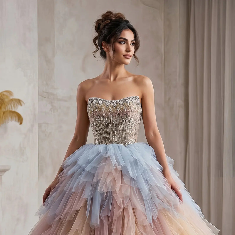 high end custom embroidered fashion dresses Corset floral embroidery sequined pink green midi prom homecoming dress. We always accept custom orders. #dress #prom2026 #fashion #promdress #custommade