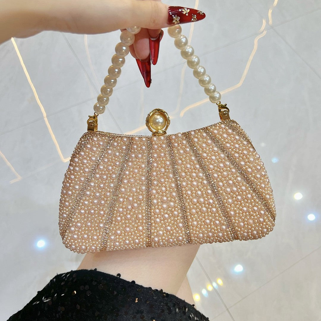Luxury Pearl Beaded Evening Handbag 
