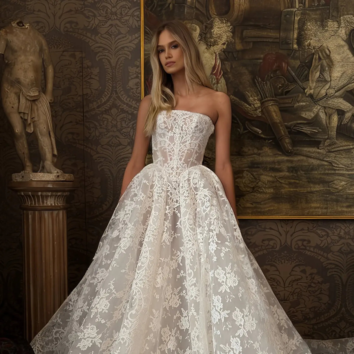 lace ball gown wedding dresses Charming Appliques Spaghetti Straps Sweetheart Custom Color it exudes timeless beauty Long Sleeve Lace Ball Gown