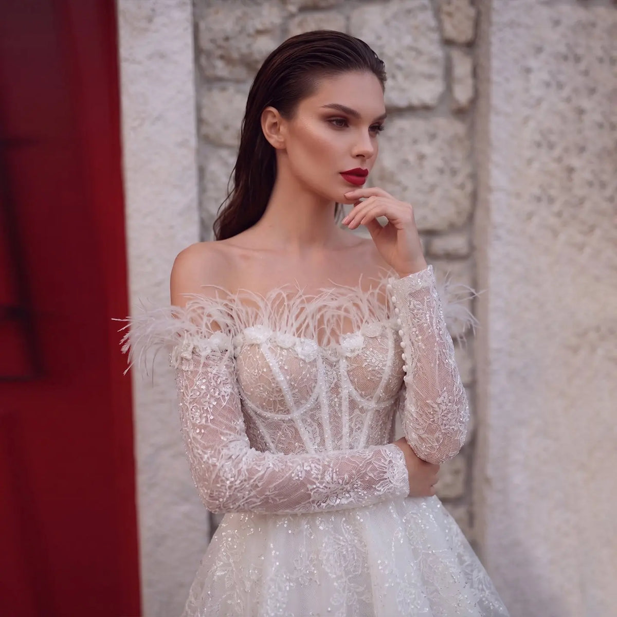 corset mini bridal dress Swan: Corset Satin Bridal Mini