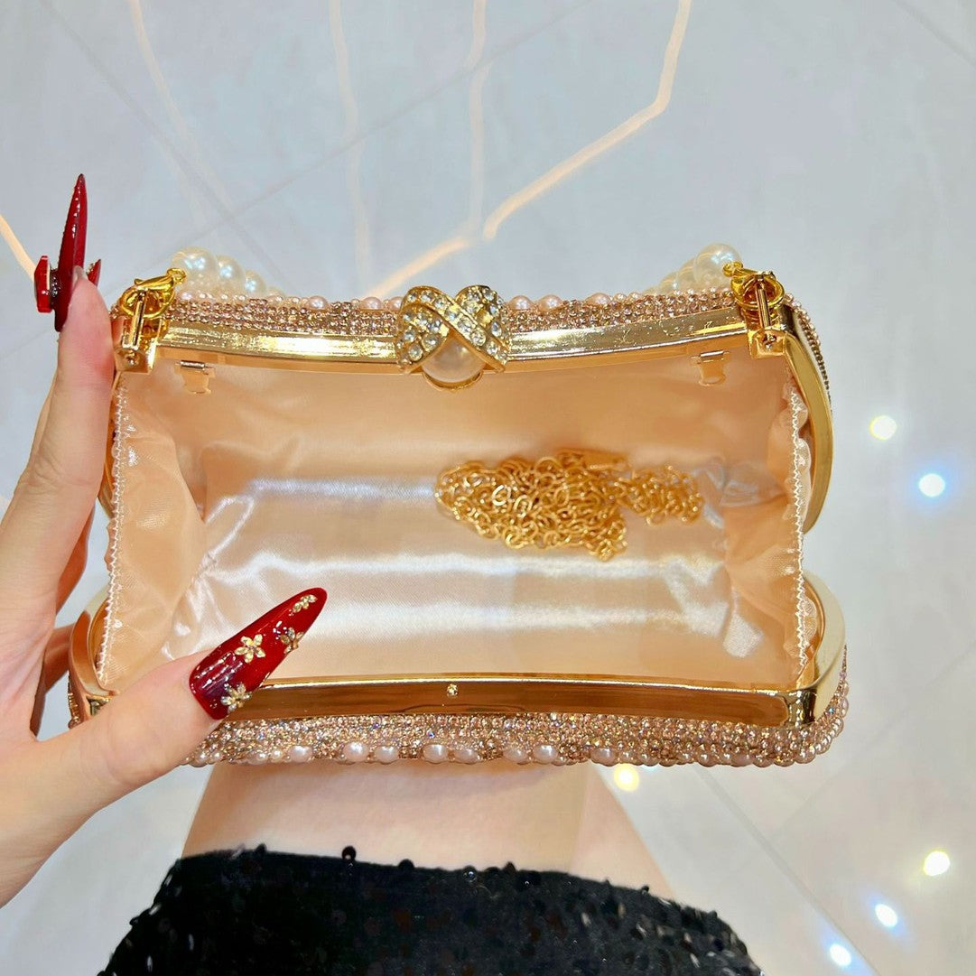 Luxury Pearl Beaded Evening Handbag 