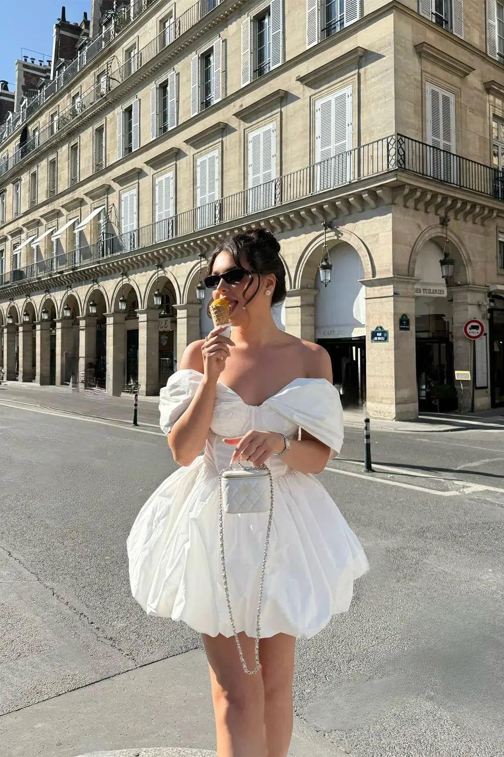 White Off Shoulder Corset Homecoming Dress RM254