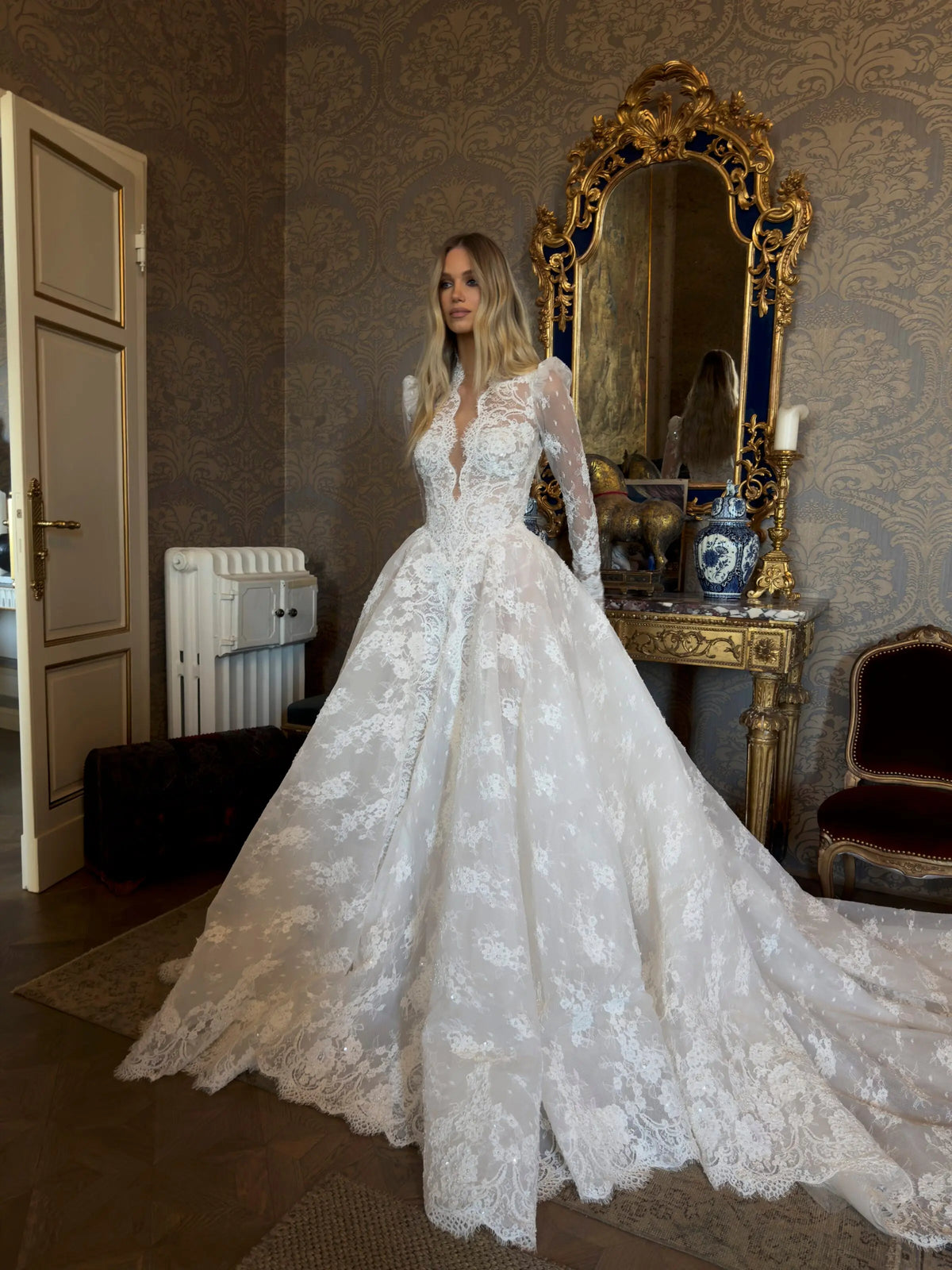 sequin a line wedding dress Missacc Ivory Bride Sparkly Sequined Sweetheart Lace A-Line Wedding Dresses