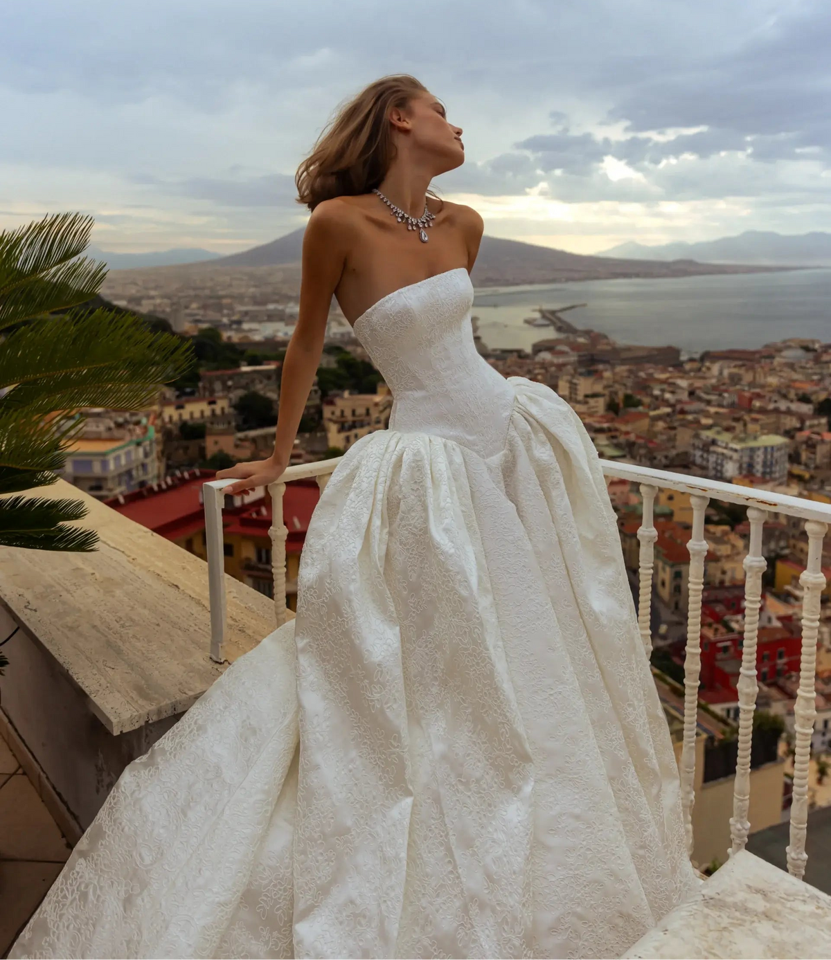 Classic Satin Strapless Ball Gown Wedding Dress with Train SW182 