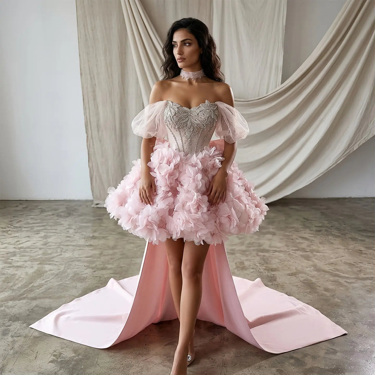 high end pink dress Pink Evening Dresses Long One Shoulder Modest Beaded Elegant Luxury Formal Party Dresses Vestido De Fiesta De Longo