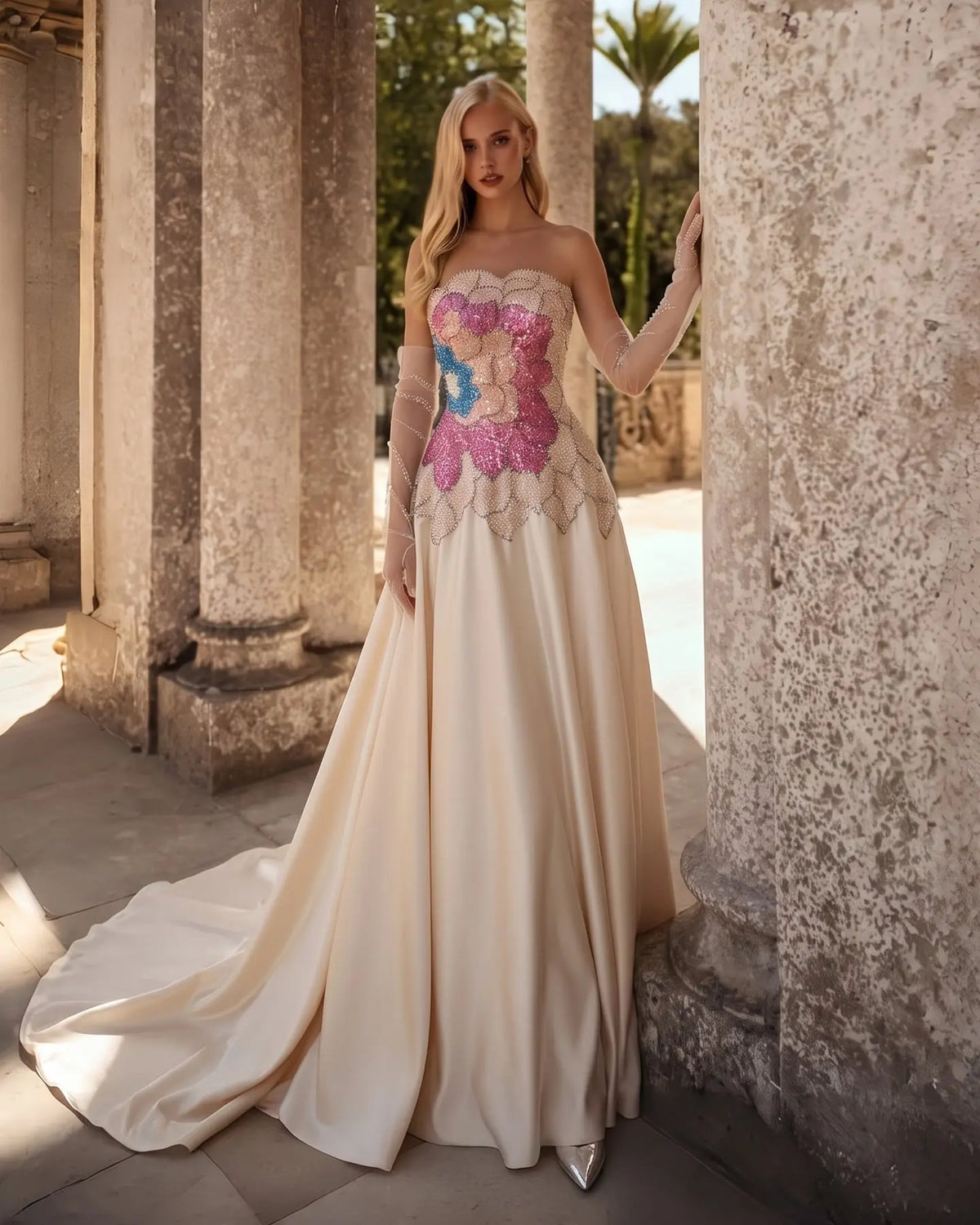 Luxury Beaded Strapless Formal Evening Dress SS513