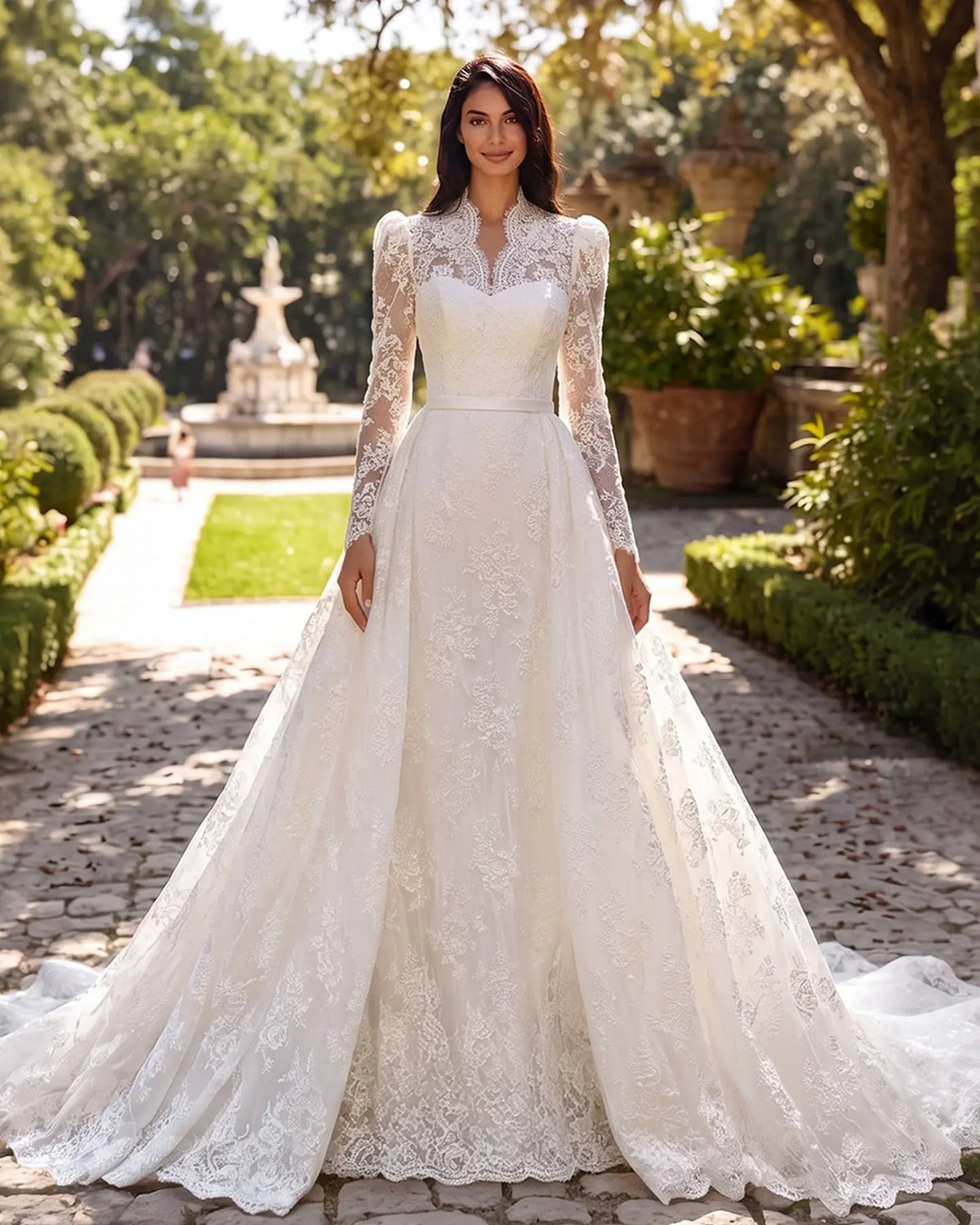 White Beaded Sparkle Mermaid Bridal Wedding Gown SW686
