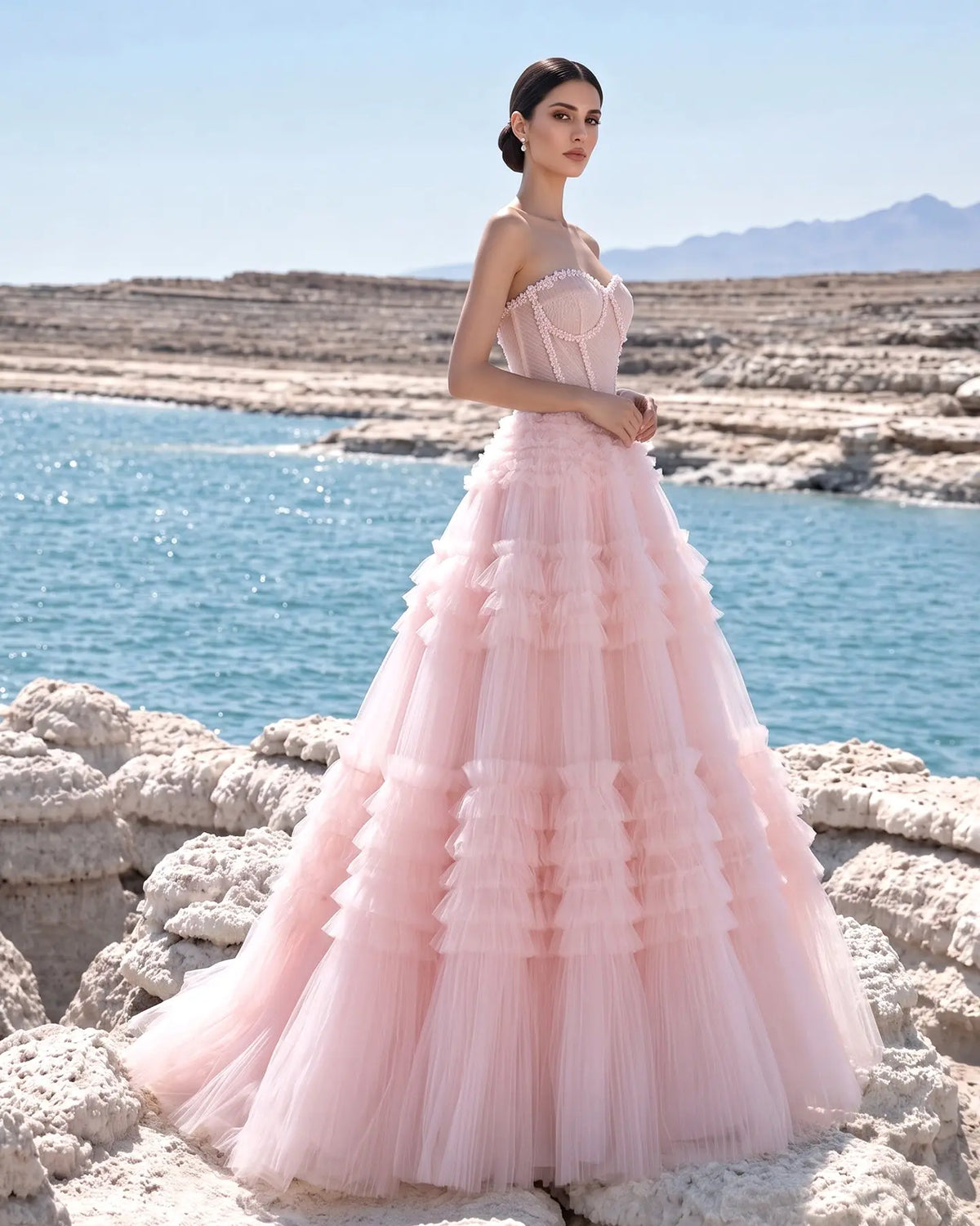 Elegant Sweetheart Ball Gown Blue Evening Dress SS553