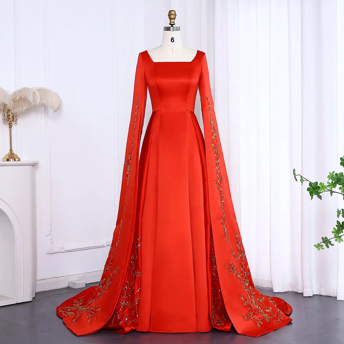 orange cape sleeve dress Cape Sleeve Body-con Dress