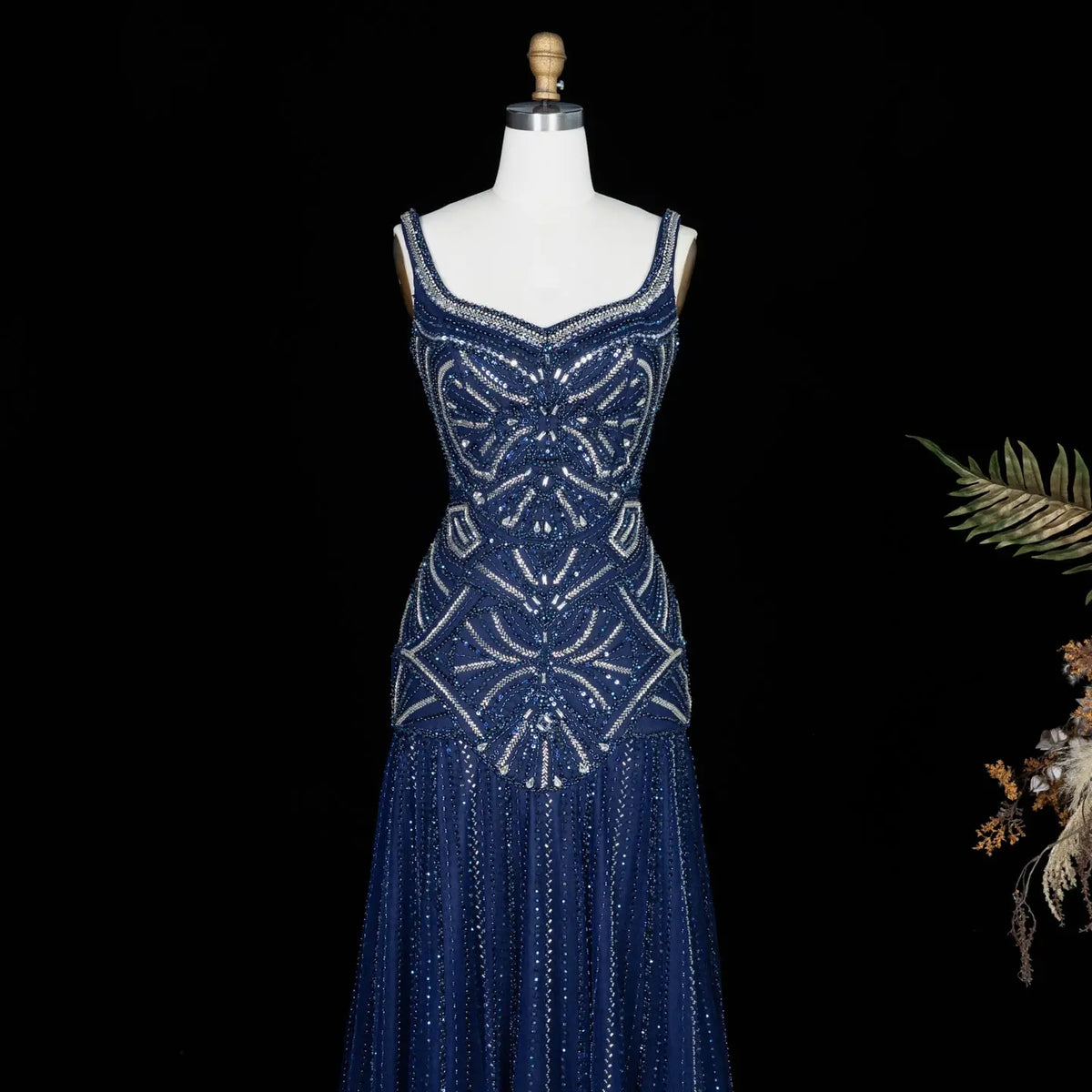 Elegant Champagne Beaded Evening Dress SS552-14