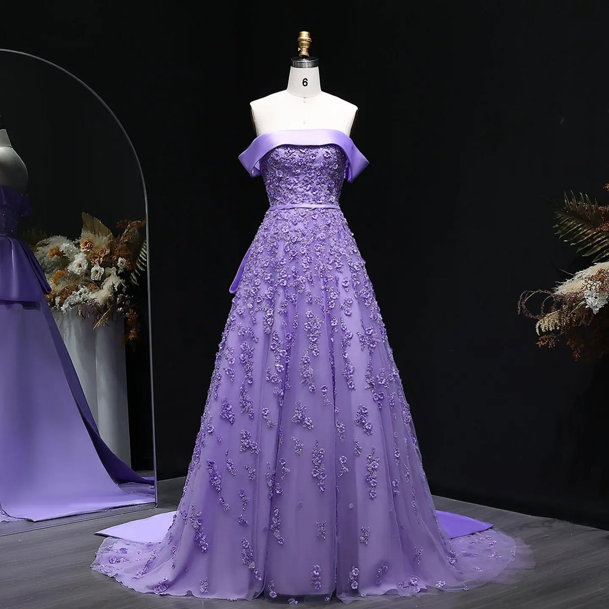 Luxury Beaded Lilac Mermaid Evening Dress with Overskirt SS556 Luxury Beaded Lilac Mermaid Evening Dress with Overskirt SS556