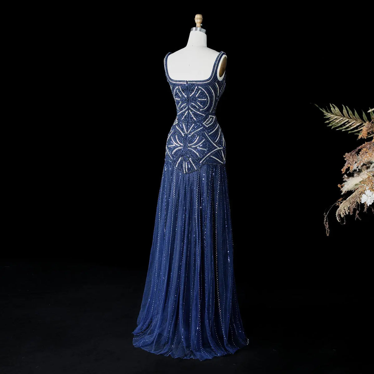 Elegant Champagne Beaded Evening Dress SS552-17