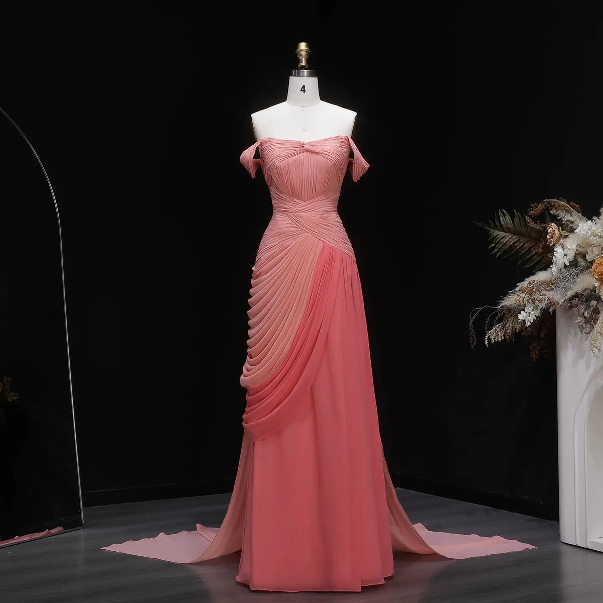 coral elegant dress Coral Prom Dresses