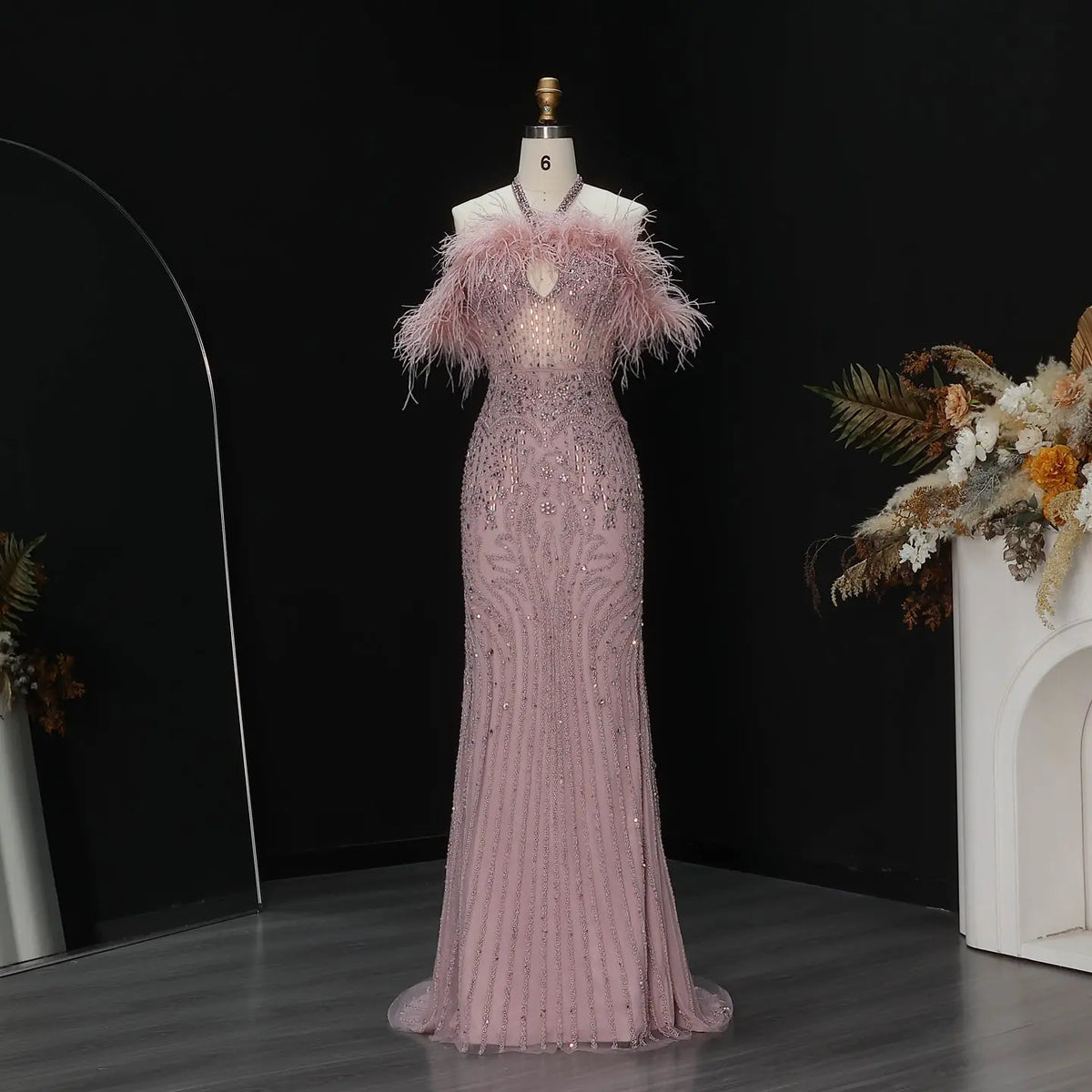pink fuzzy trim dress Cherri Fur Trim Mini Dress Lilac