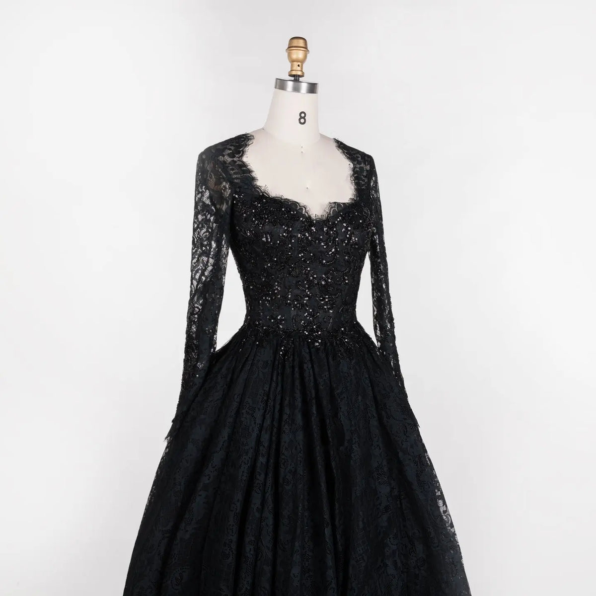 Black Gothic Beaded Lace Ball Gown Dress SW557-6