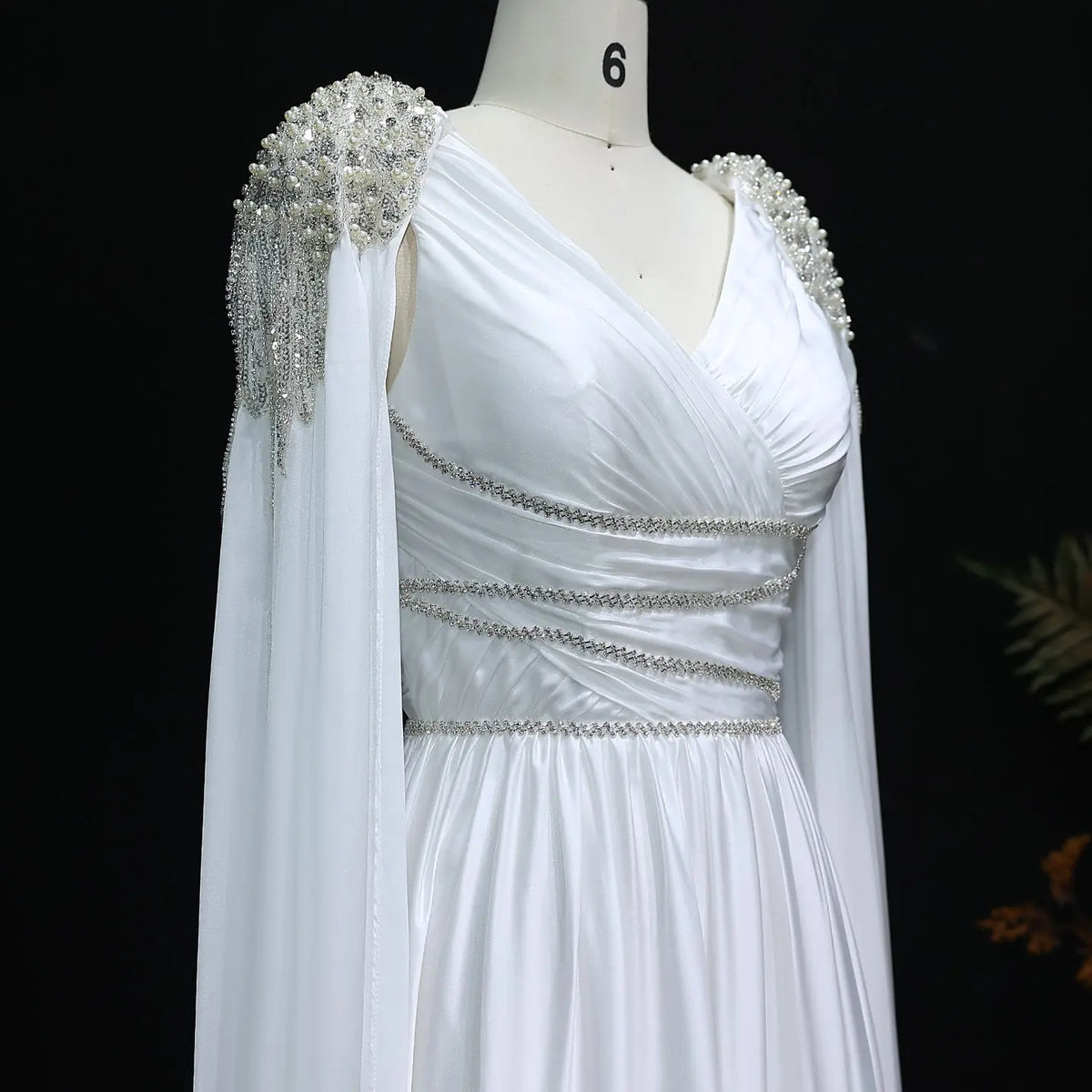 Luxury Crystal Rose Gold Evening Dress with Cape SS589 Luxury Crystal Rose Gold Evening Dress with Cape SS589
