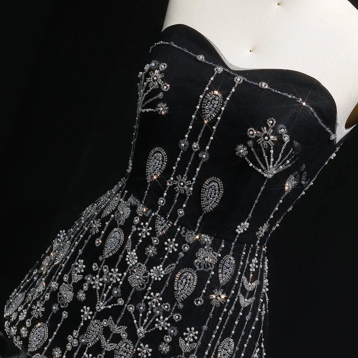Chic Black Two Pieces Evening Dress for Women Wedding Party SS635 Chic Black Two Pieces Evening Dress for Women Wedding Party SS635