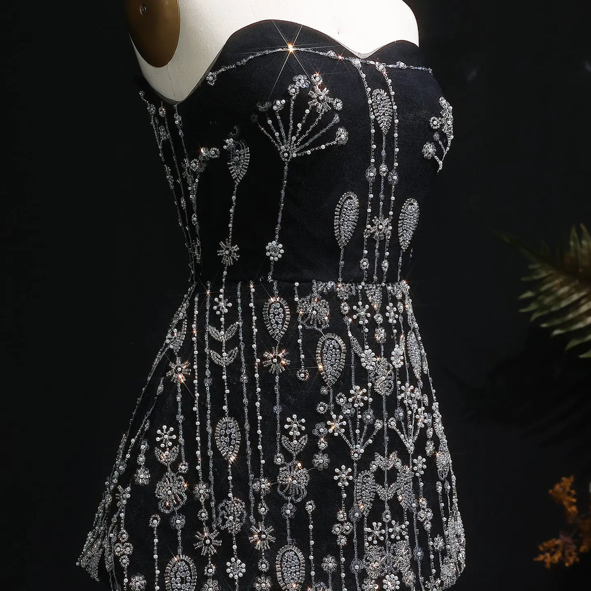 Chic Black Two Pieces Evening Dress for Women Wedding Party SS635 