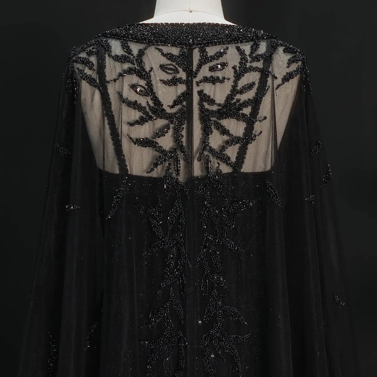 Elegant Pink Beaded Evening Gown with Sheer Cape SS393 