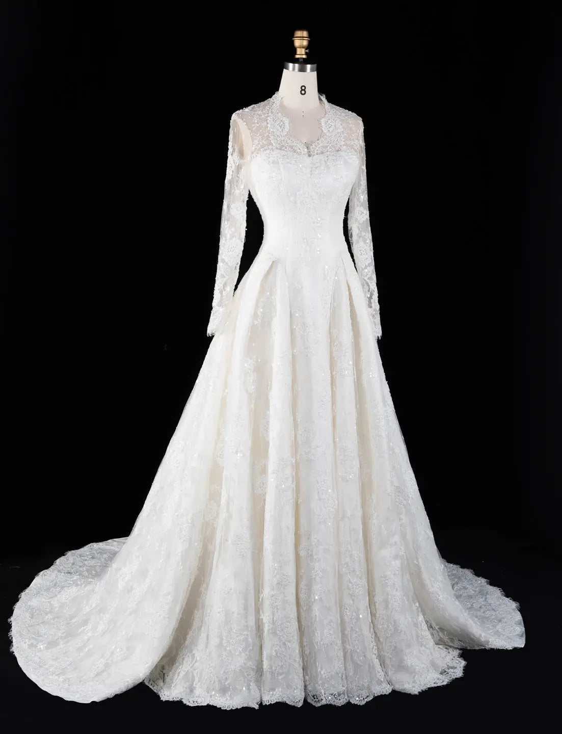 Off White Long Sleeve Tulle Wedding Dress SW672-7