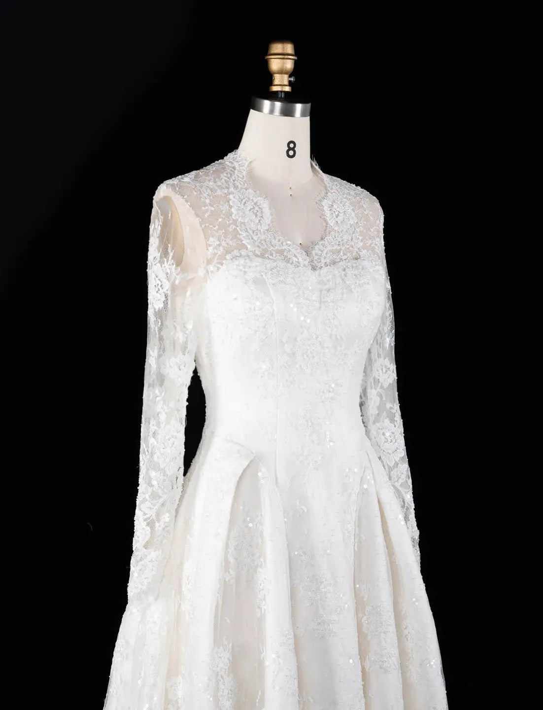 Off White Long Sleeve Tulle Wedding Dress SW672-10